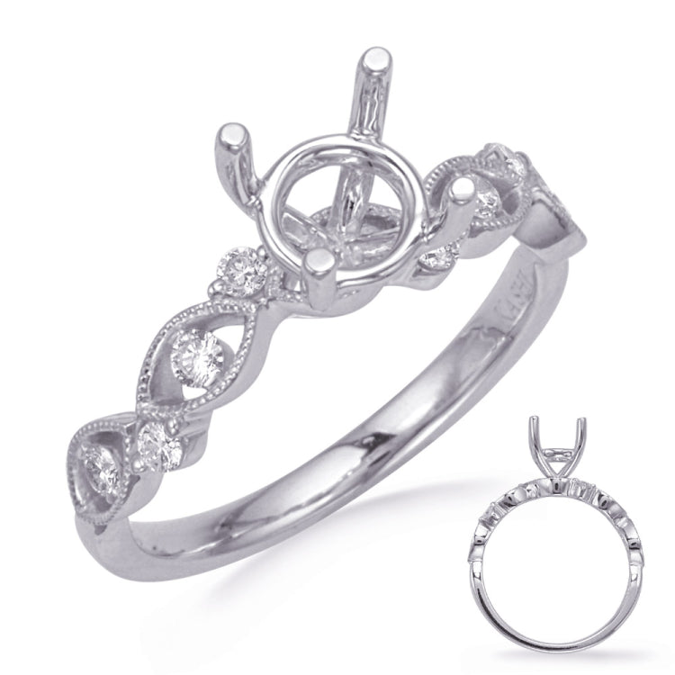 14 KT Rounds Shape White Gold Diamond Engagement Ring