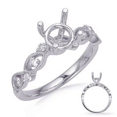 14 KT Rounds Shape White Gold Diamond Engagement Ring