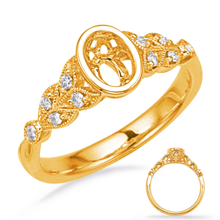 14 KT Rounds Shape Yellow Gold Engagement Ring Bezel Head