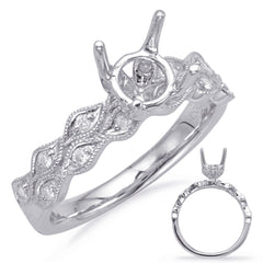 14 KT Rounds Shape White Gold Engagement Ring