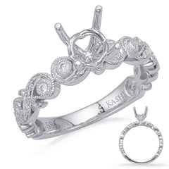 14 KT Rounds Shape White Gold Engagement Ring