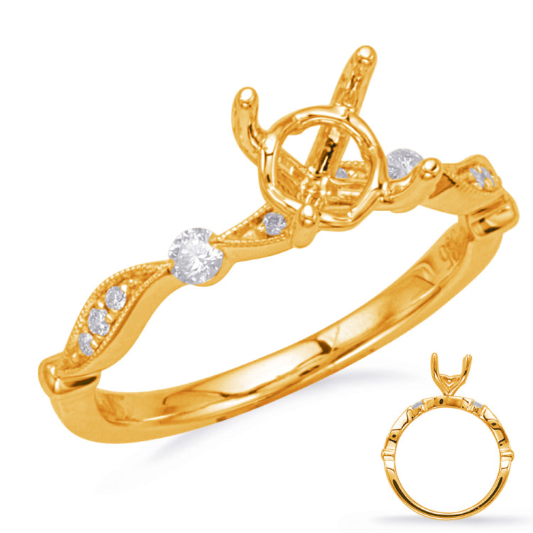 14 KT Rounds Shape Yellow Gold Engagement Ring