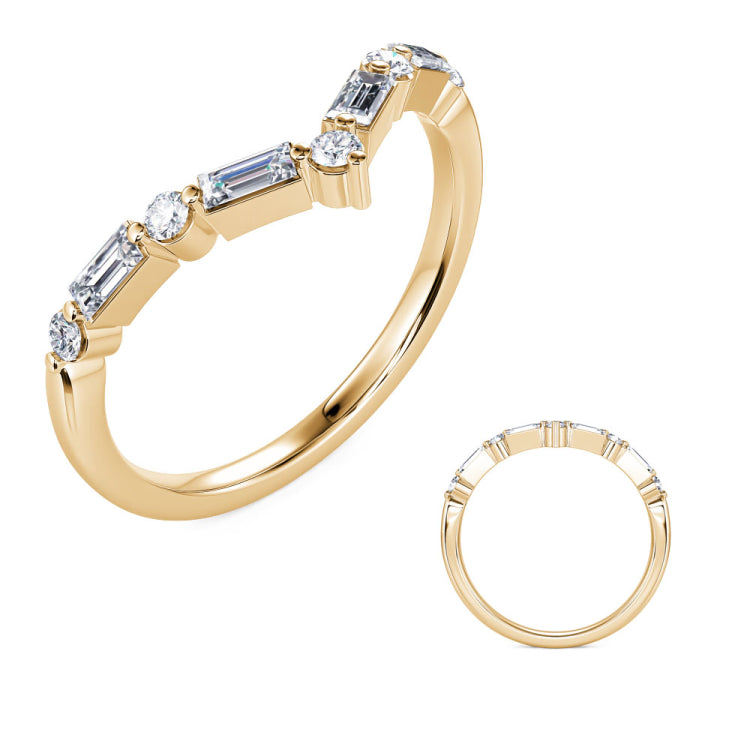 14 KT Baguette Shape Yellow Gold Diamond Ring