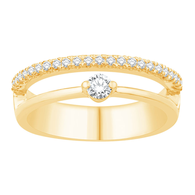 14 KT Rounds Shape Yellow Gold Diamond Ring