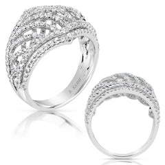 14 KT Rounds Shape White Gold Diamond Fashion Ring