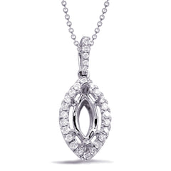 14 KT Rounds Shape Diamond Pendant For 10x5m Marquise Cente