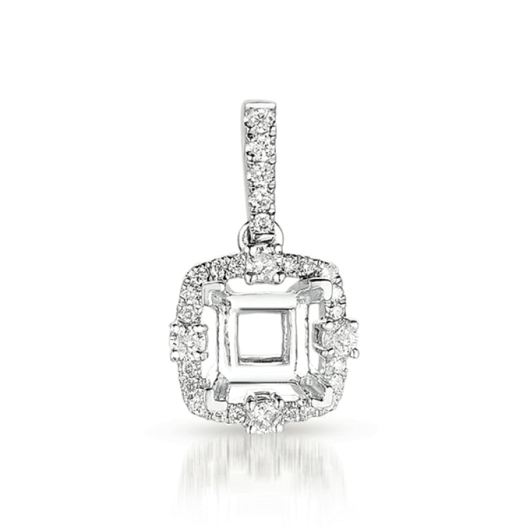 14 KT Rounds Shape Diamond Pendant For 1ct Princess Center